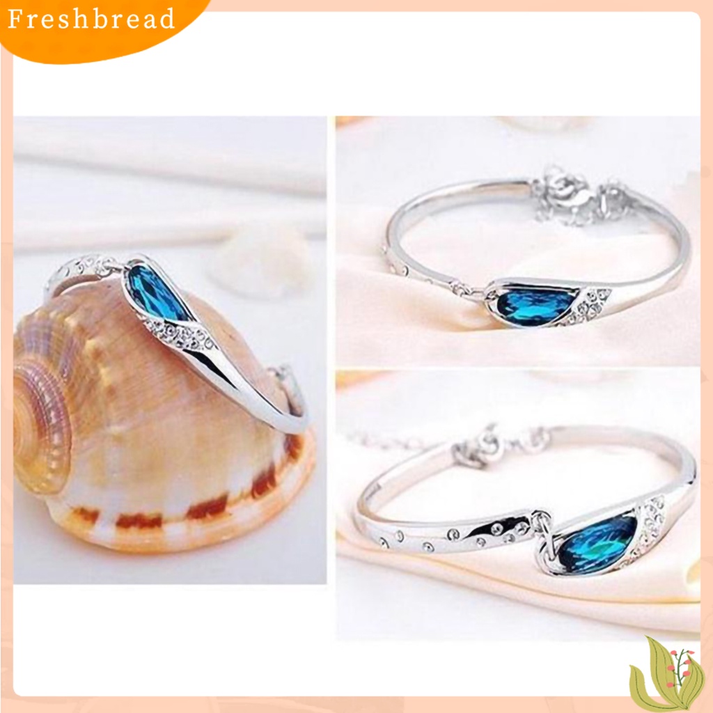 &lt; Freshbread &gt; Gelang Bangle Fashion Berlian Imitasi Ramah Kulit Elegan Untuk Pacaran