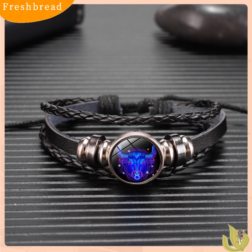 &lt; Freshbread &gt; Multilayer Charm Bracelet Adjustable Luminescent Twelve Constellation Braided Bracelet Untuk Kehidupan Sehari-Hari