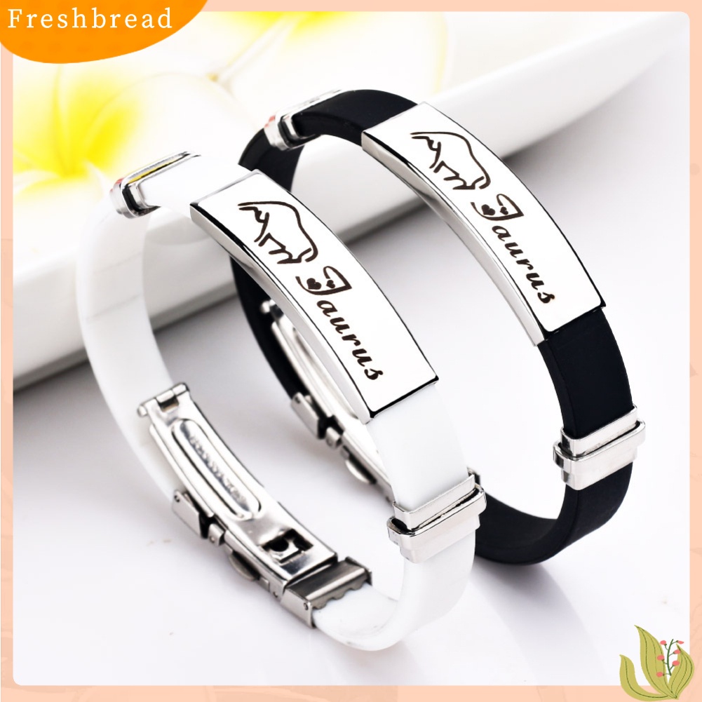 &lt; Freshbread &gt; Unisex 12stelasi Adjustable Gesper Silikon Gelang Bangle Perhiasan Hadiah