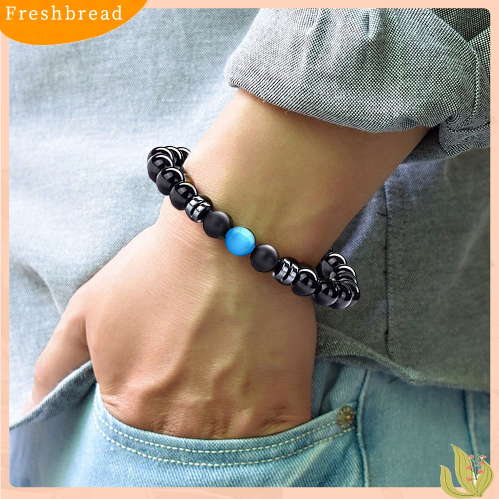 &lt; Freshbread &gt; Gelang Tali Elastis ic Perlindungan Kesehatan Batu Alam Fashion Pria Wanita Tiger Eye Beads Bracelet Untuk Pakaian Sehari-Hari