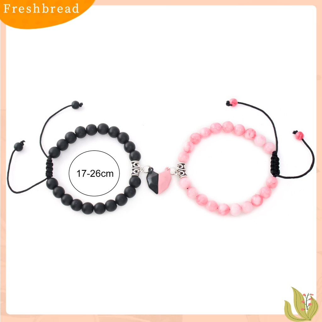 &lt; Freshbread &gt; 2Pcs Gelang Couple ic Hati Pria Wanita Kilau Terang Halus Yang Sesuai Dengan Kekasih Gelang Perhiasan Hadiah