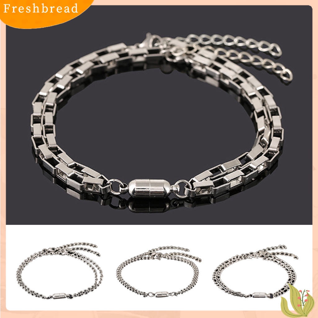 &lt; Freshbread &gt; 1pasang Gelang Pecinta Anti Karat Attract Stainless Steel Set Hadiah Anniversary Untuk Pasangan