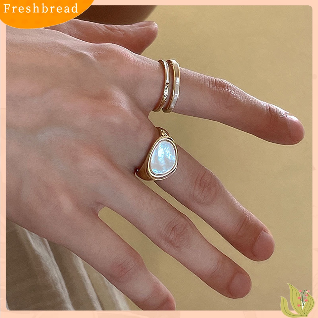 &lt; Freshbread &gt; Cincin Jari Pembukaan Perhiasan Adjustable Cincin Geometris Gaya Jepang Indah Anti Luntur Untuk Pesta