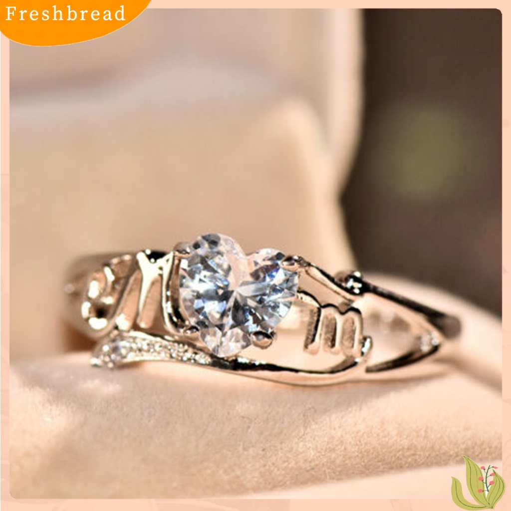 &lt; Freshbread &gt; Cincin Jari Fashion Bahan Alloy Halus Love Heart Ring Untuk Wanita
