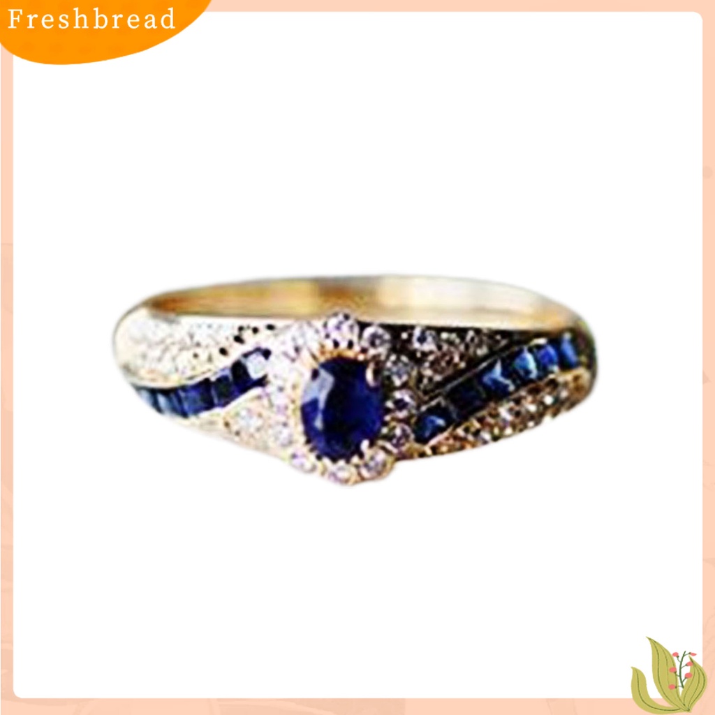 &lt; Freshbread &gt; Wanita Cincin Permukaan Halus High-end Berlian Imitasi Mengkilap Hias Pernikahan Circlet Perhiasan Perempuan