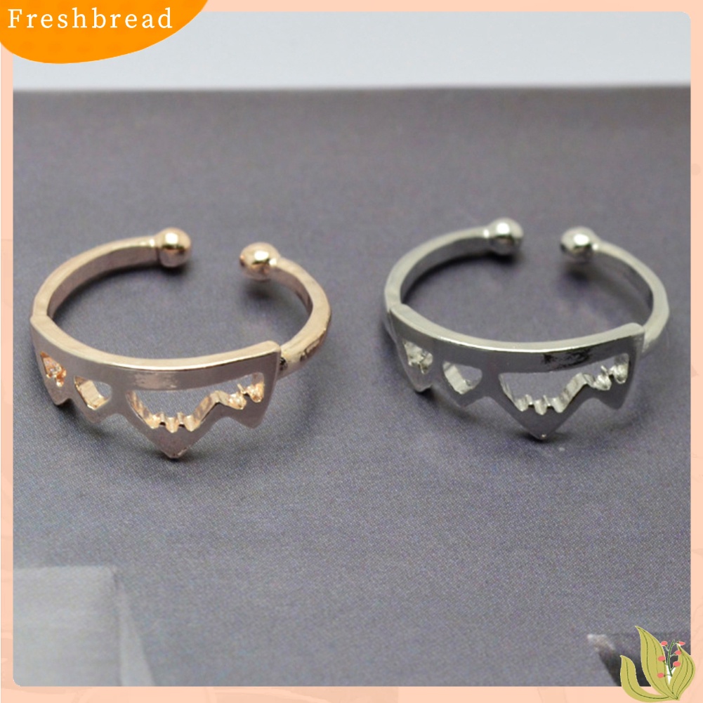 &lt; Freshbread &gt; Unik Dapat Disesuaikan Berongga Salju Gunung Pembukaan Jari Cincin Wanita Perhiasan Hadiah