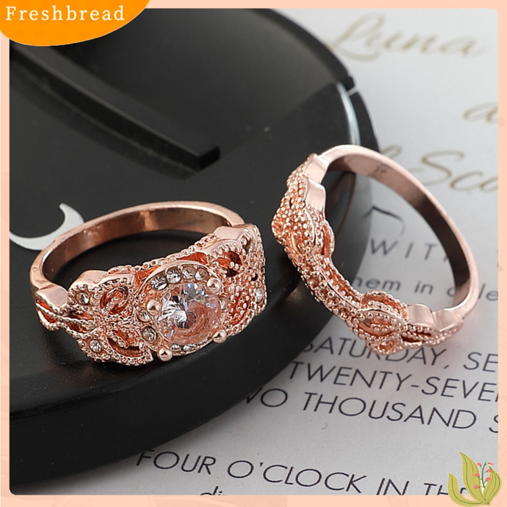 &lt; Freshbread &gt; 1set Cincin Lady Hias Berlian Imitasi Vintage Alloy Bulat Wanita Circlet Untuk Lamaran