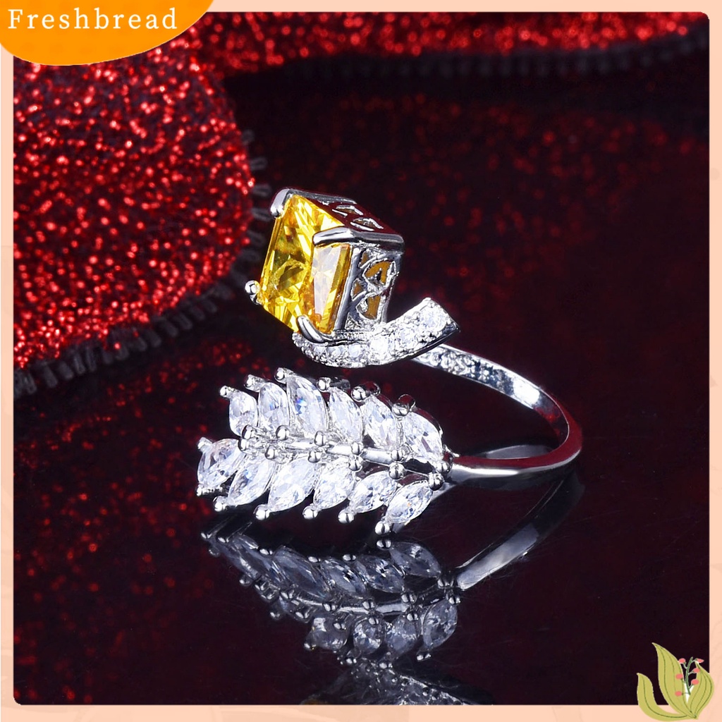 &lt; Freshbread &gt; Wanita Cincin Bentuk Daun Pembukaan Yang Dapat Disesuaikan Perhiasan Fashion Penampilan Indah Jari Cincin Untuk Pernikahan