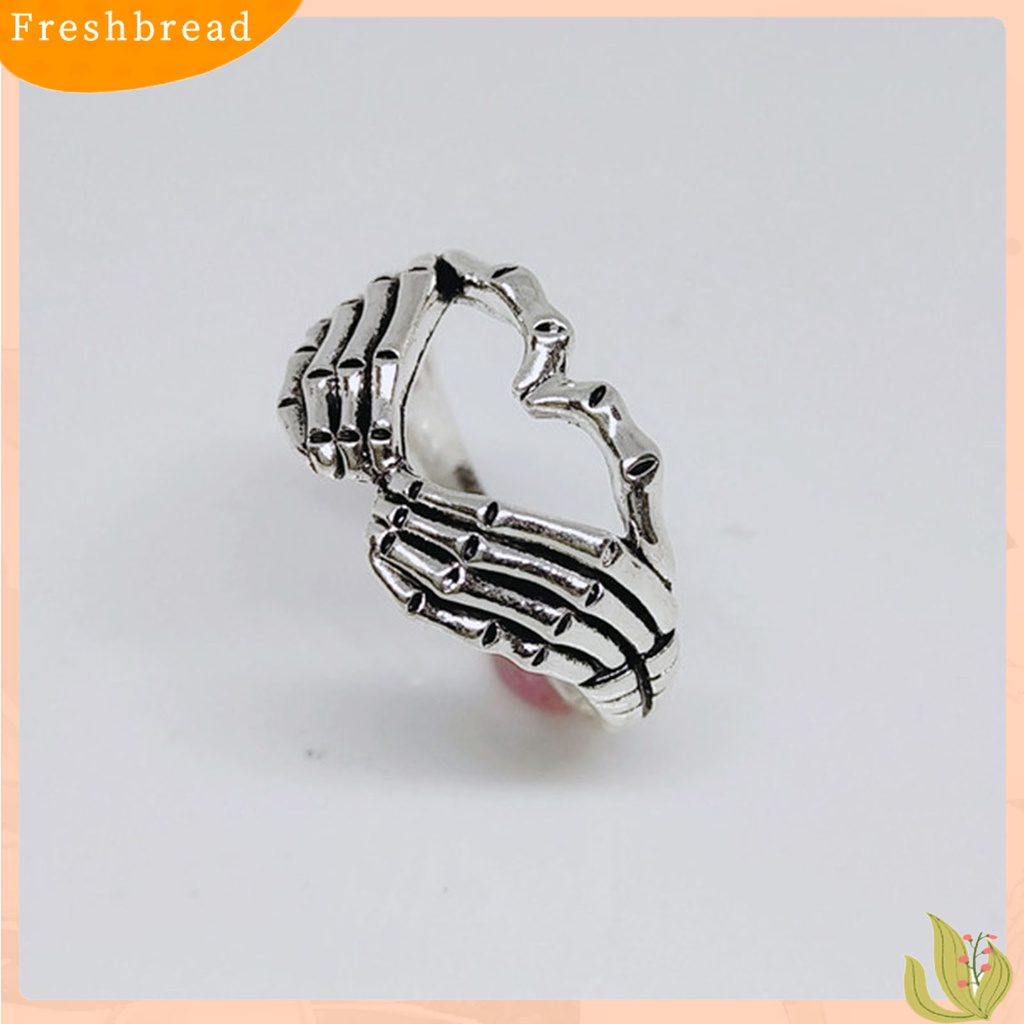 &lt; Freshbread &gt; Cincin Retro Tengkorak Tangan Alloy Hip Hop Unisex Cincin Keren Untuk Hadiah