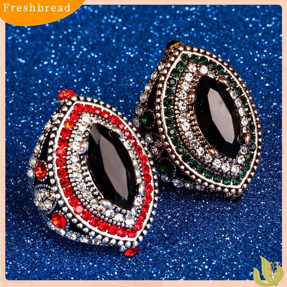 &lt; Freshbread &gt; Mewah Marquise Cut Colorful Berlian Imitasi Bertatahkan Wanita Jari Cincin Perhiasan Pesta