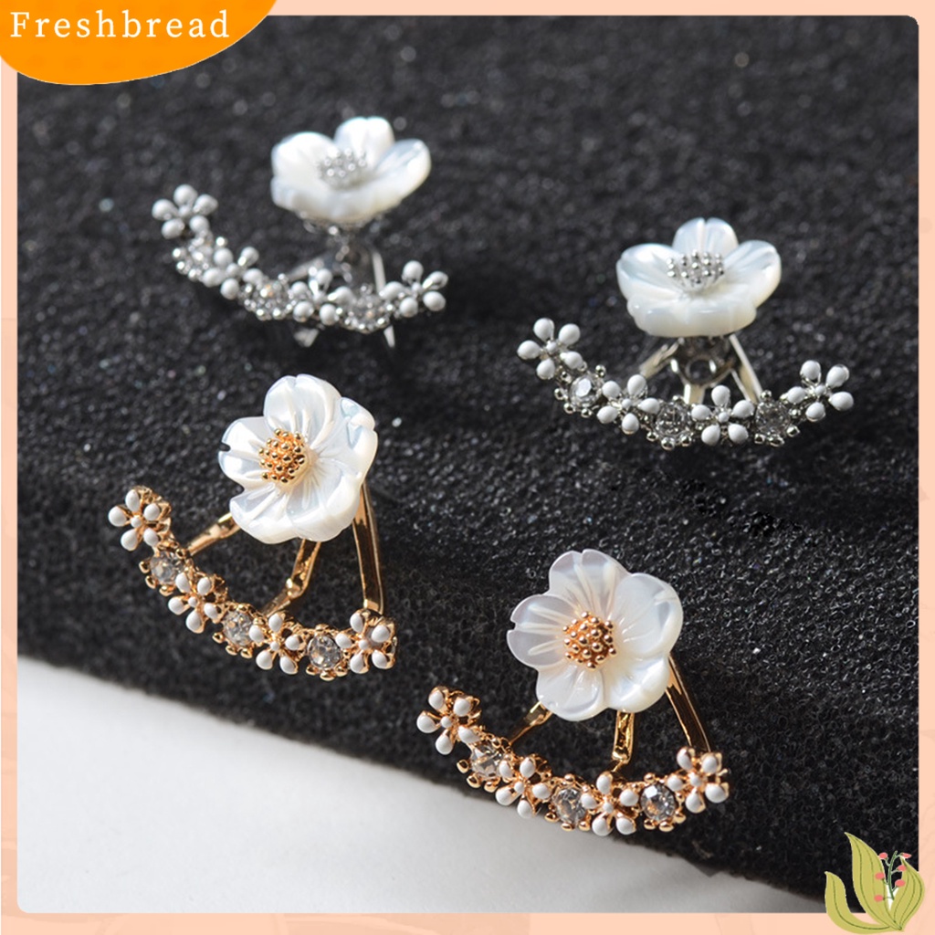 &lt; Freshbread &gt; 1pasang Anting Pejantan Kristal Imitasi Mewah Glitter Gaya Korea Fashion Krisan Hias Berlian Imitasi Earrings Perhiasan Aksesori