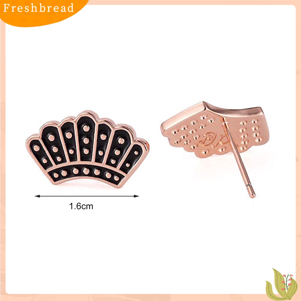 &lt; Freshbread &gt; 1pasang Anting Pejantan Bagus Gloss Nyaman Dipakai Pola Kipas Indah Pesona Perhiasan Fashion Busana Daily Dress Up Aksesori Tindik Telinga Studs Wanita Anting-Anting