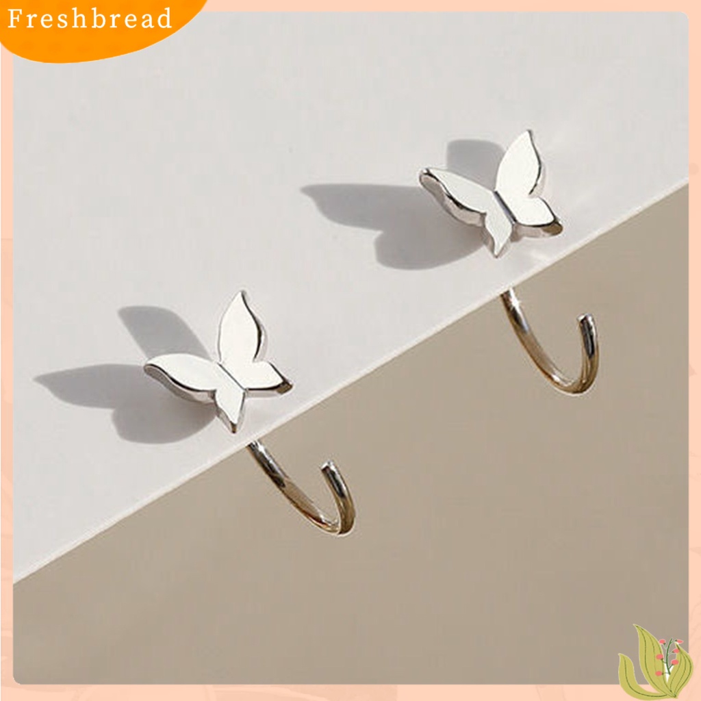 &lt; Freshbread &gt; 1pasang Stud Earrings Butterfly Perhiasan Indah Kilau Cerah Anting Bunga Untuk Perjamuan