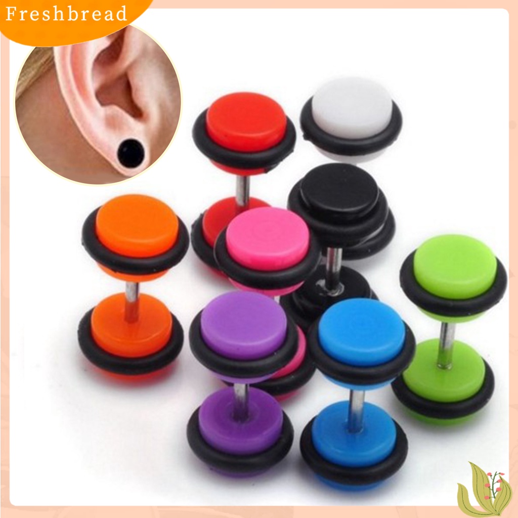 &lt; Freshbread &gt; 1Pc Stud Earring Mini Realistis Geometris All-match Anti Luntur Hias Hadiah Lady Gadis Bulat Barbel Telinga Stud Fashion Perhiasan Tindik Aksesoris