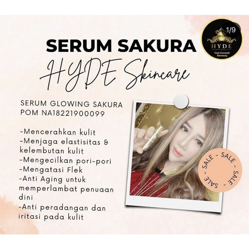 Hyde Beauty Skincare Paket Glowing Isi 4 Serum Sakura/Lemon Original Hyde Hayde Beauty Skincare Pemutih Pencerah Wajah Glowing Flek Hitam Jerawat Acne BPOM Distributor Hyde Lampung Jakarta Metro