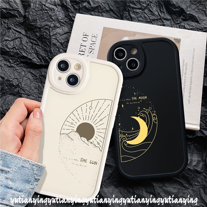 Soft Tup Silicon Infinix Smart 5 6 Note 8 Hot 11 10s 10T 11s 9 10 Play Hot 10 Simple The Moon Sun Couple Casing Phone Cover