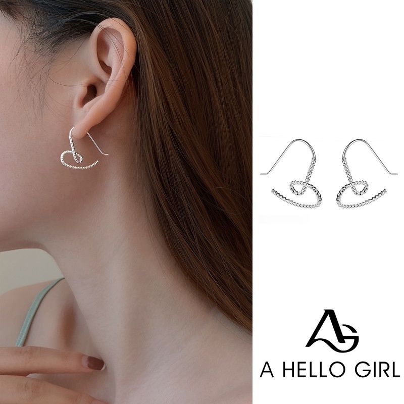 Anting Bentuk Hati Model Hollow Twist Gaya Korea Untuk Wanita