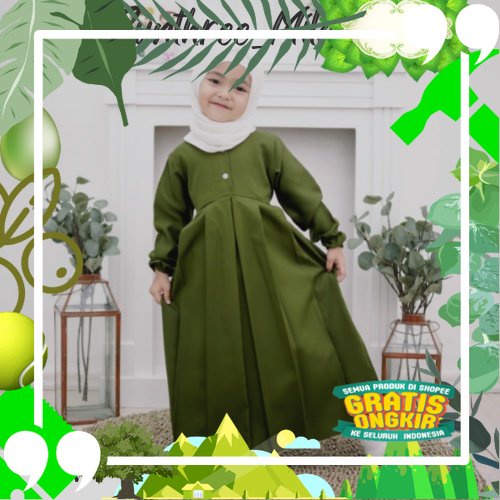 Baju Pakaian Atasan Outfit Fashion Gamis Muslim Modern Premium Murah Brukat Lebaran Warna Putih Hita