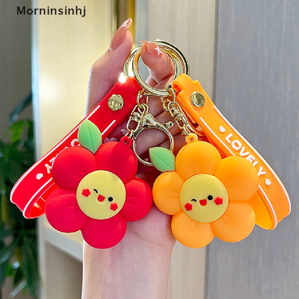 Mornin Kreatif Manis Tersenyum Bunga Gantungan Kunci Perhiasan Gadis Cowok Pasangan Hadiah Keyring Liontin Hias Tas Aksesoris id