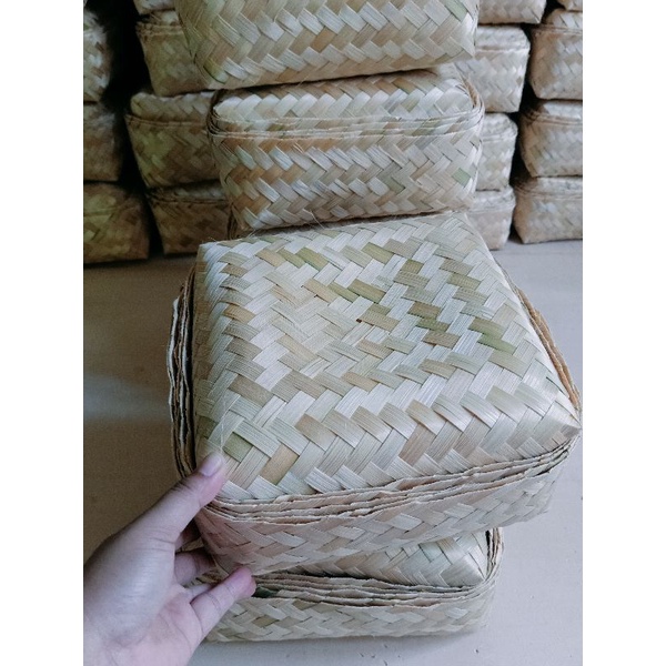 [ Besekraf ] besek bambu 20x20 sepasang  besek box nasi dan kotak Hampers | besek bambu hampers leba