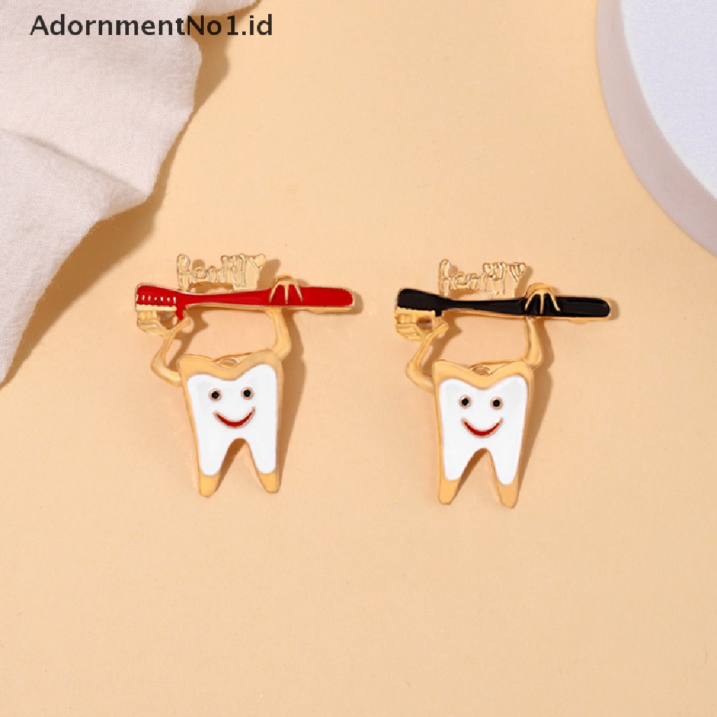 [AdornmentNo1] Fashion Sederhana Tooth Tooth Tooth Toothrush Enamel Pin Logam Perawat Sehat Bros Kerah Lencana Aksesoris Dentis Dokter Perhiasan Hadiah Untuk Teman Anak [ID]