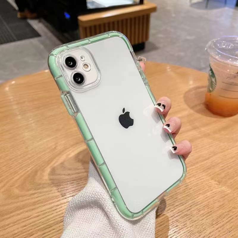 IPHONE Casing Ponsel Bingkai Glow Mewah Untuk Iphone11 12 13 14 Pro Max Plus X Xs Xr 7 8 Plus Case Cover