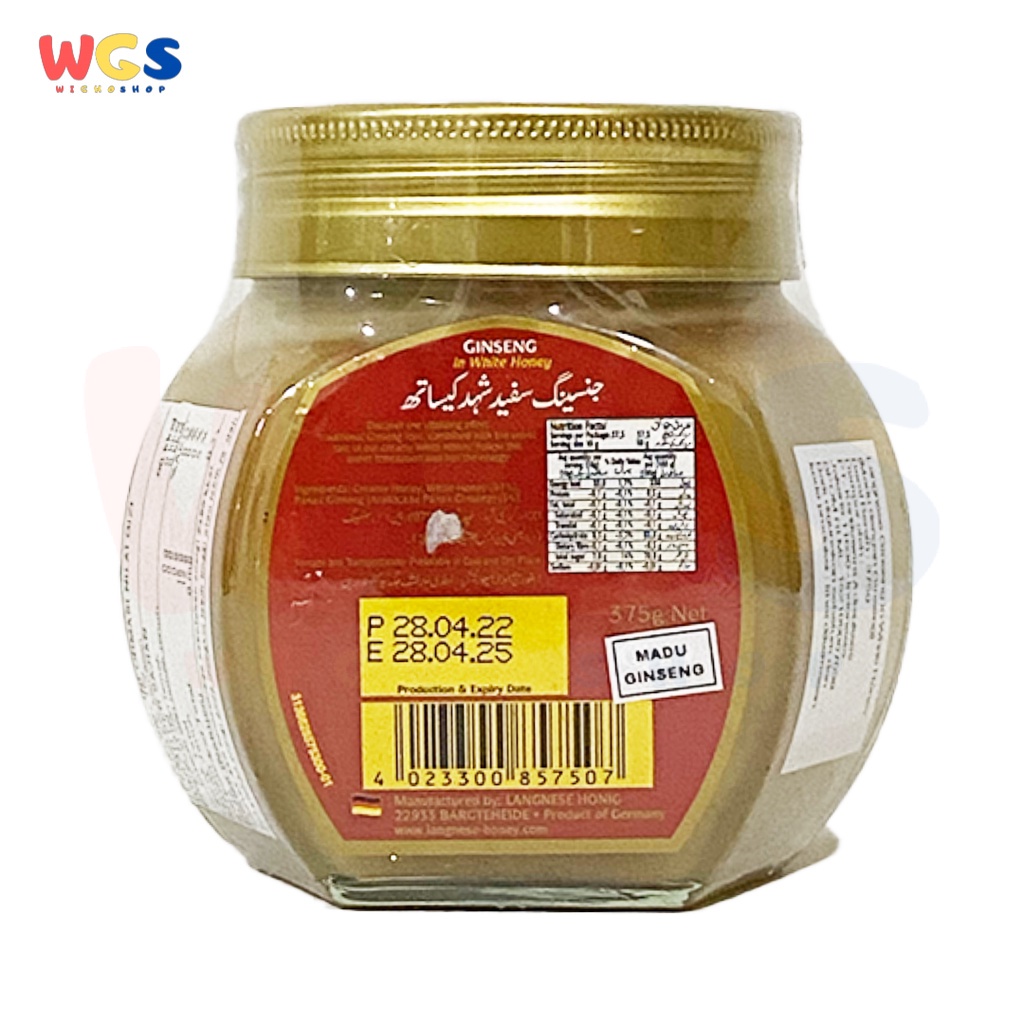 Langnese Ginseng in White Honey 375g - Madu