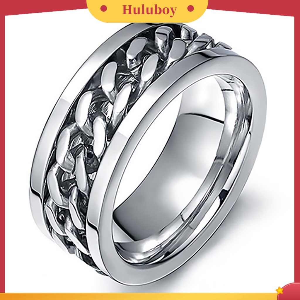 {Ready Stock} Punk Pria Wanita Unisex Rantai Stainless Steel Hias Jari Cincin Band Perhiasan Hadiah