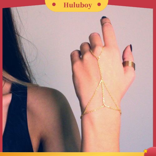 {Ready Stock} Fashion Wanita Budak Rantai Link Jari Cincin Hand Harness Gelang Perhiasan