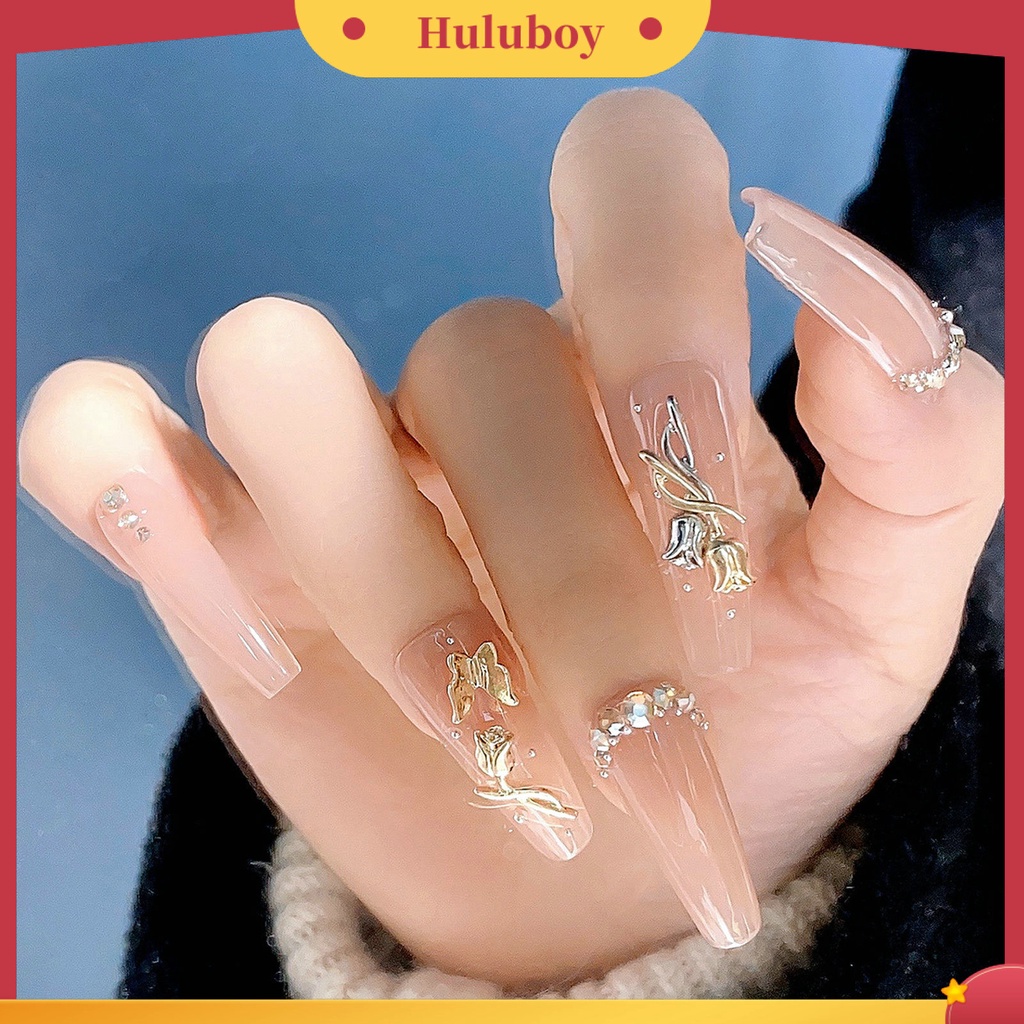 {In Stock} Nail Art Decor Gaya Campuran Tiga Dimensi Bersinar Berkilau DIY 12kisi Mewah Manicure Butterfly Ornament Nail Salon Supply