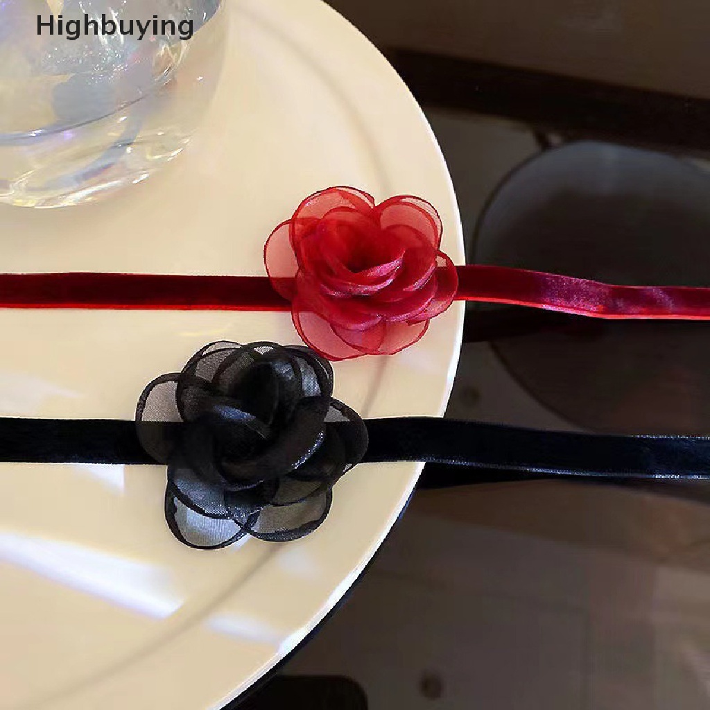 Hbid Fashion Wanita Kasual Bunga Busur Kalung Gothic Choker Pesta Pernikahan Perhiasan Glory