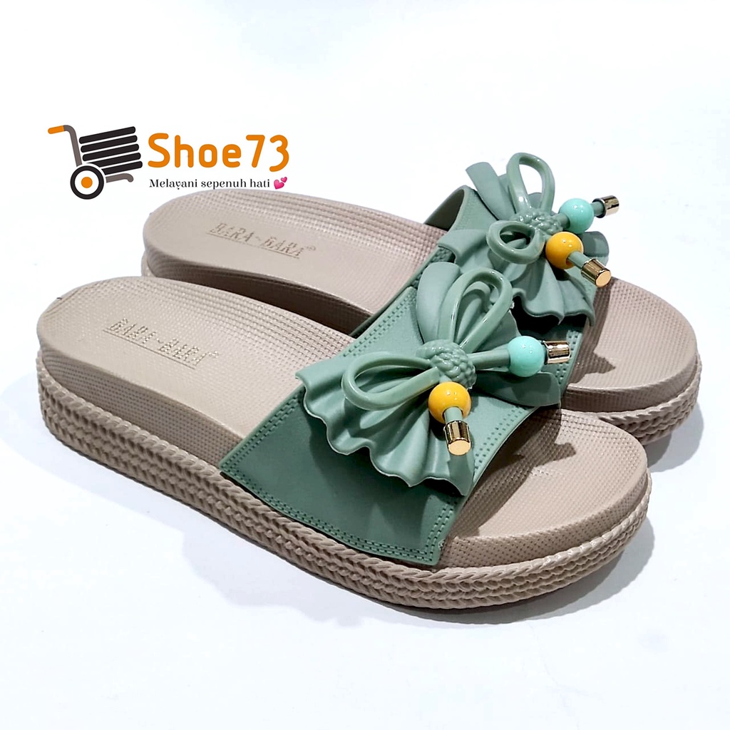 BARA BARA JSL 895 V-26 SIZE 36-40 ORIGINAL l Sandal Selop pita jelly wanita l Sendal kokop cewek impor