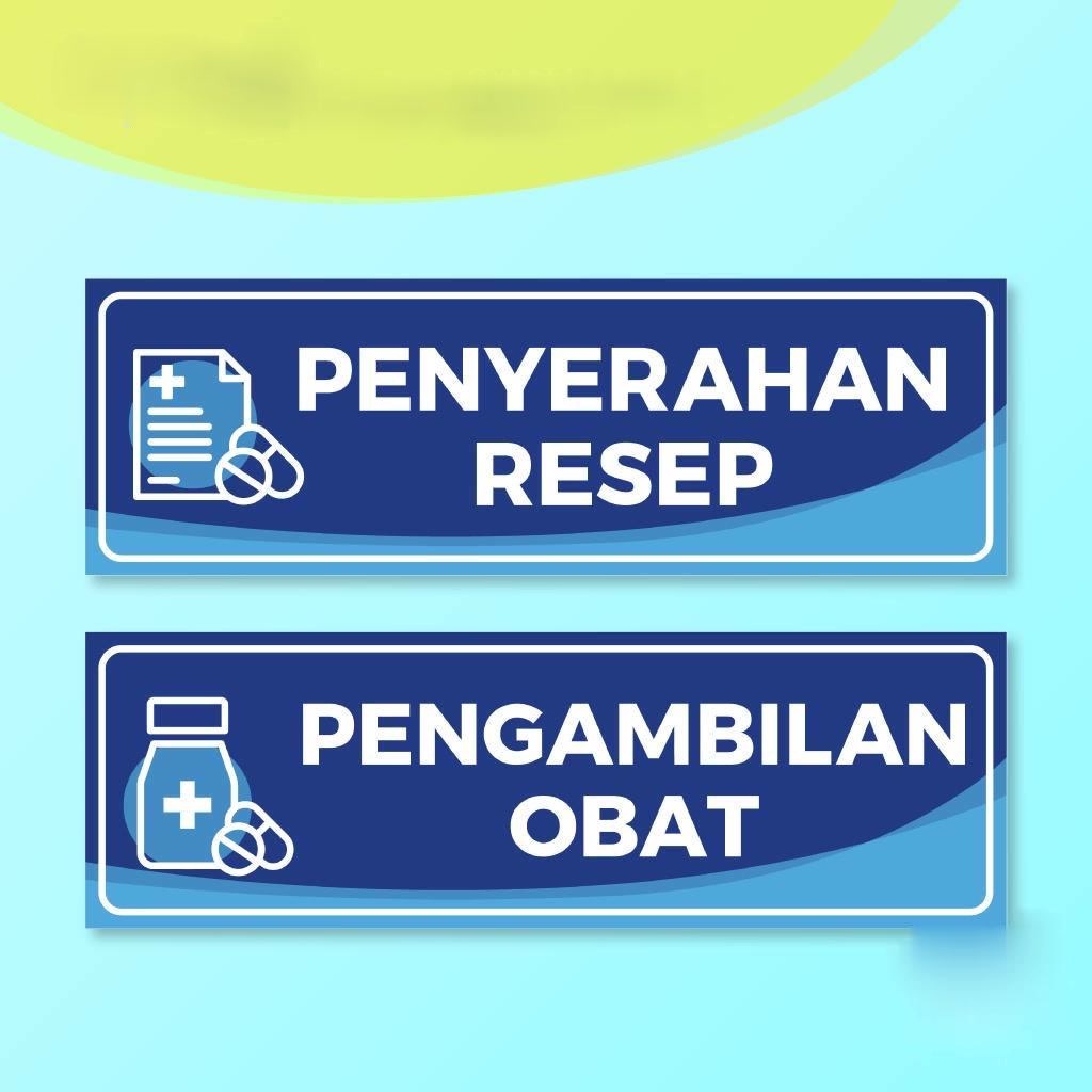 

Akrilik Sign Farmasi Penyerahan Pengambilan Resep Obat | Waterproof | Kasir Apoteker | 28x9 Papan label acrylic