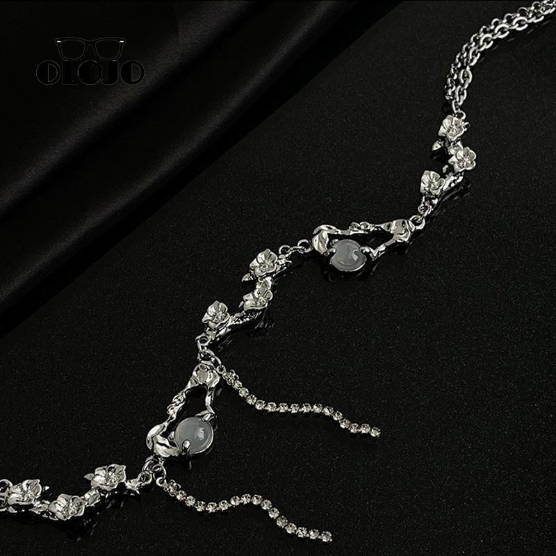 【COD】Kalung Zirkon Batu Moonlight Putih Wanita Musim Panas Manis Keren Rantai Klavikula Canggih