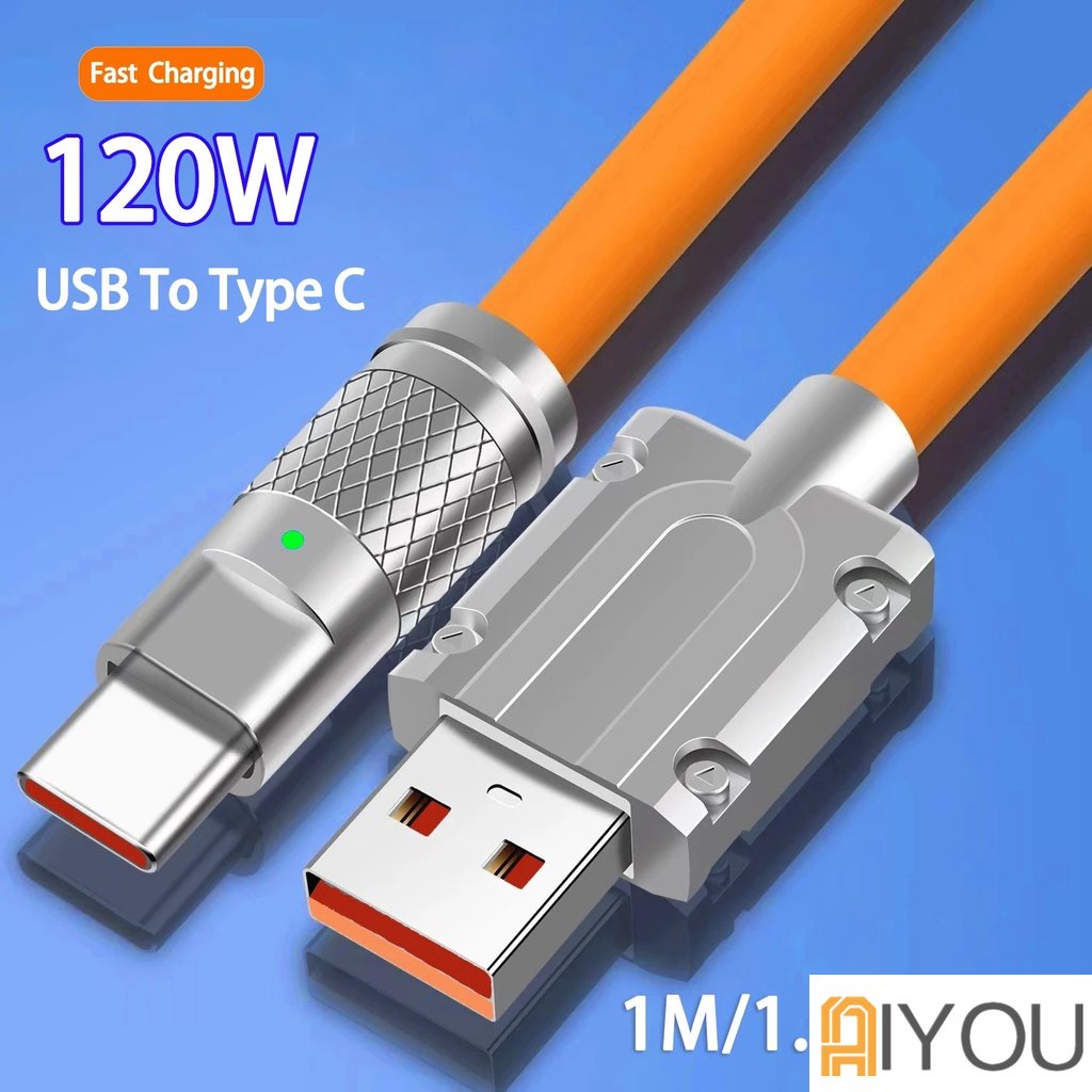 Kabel Data USB MICRO/USB TYPE-C/ USB LIGHTNING 120W Super Fast Charging Cable Durable Silicone Kuat Tahan Lama 1M/2M