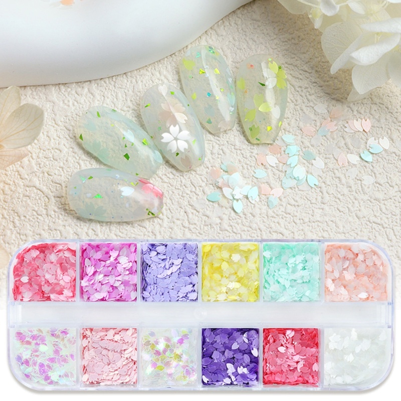 Siy Hiasan Sequin Kuku Bunga Warna-Warni Bunga Mungil Glitter Flakes Untuk DIY Nail