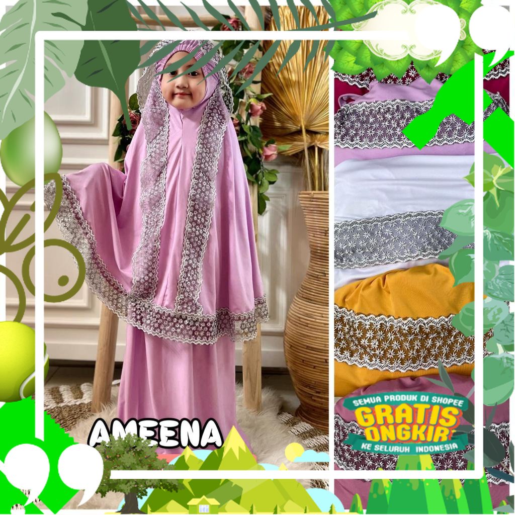 Mukena  Mukenah Anak Terbaru Ameena Kids Ori Danisha Hijab/ Trendy Modis