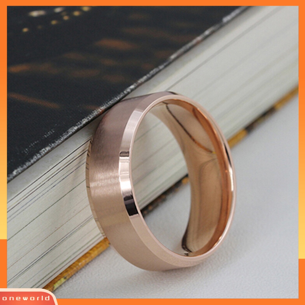 {oneworld} Cincin Punk Keren Nyaman Dipakai Cincin Pita Lebar Baja Titanium Kreatif Sederhana Untuk Cocktail Bar Club