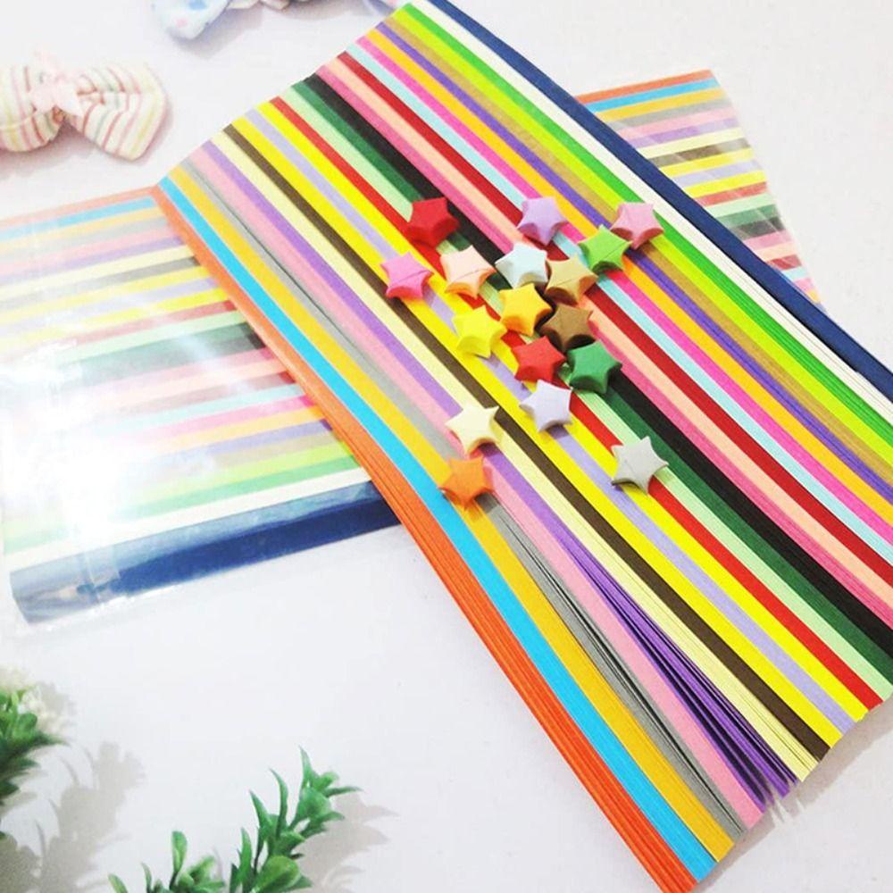 Mxbeauty Origami Bintang Kertas Strip Kawaii Beruntung Dekorasi Pesta Seni Perlengkapan Kerajinan Seni Kerajinan Pola Sederhana Kertas Hias Diy Seni Tangan Membuat