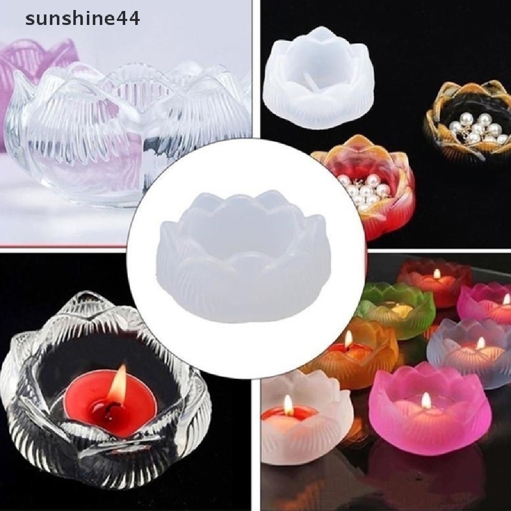 Sunshine Transparan DIY Asbak Cetakan Lotus Holder Kotak Penyimpanan Cetakan Kerajinan Membuat ID