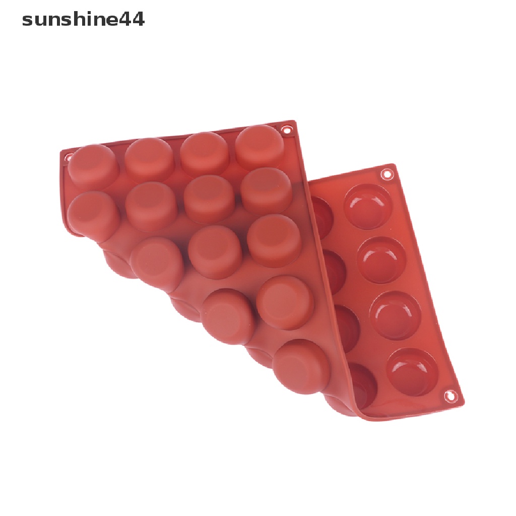 Sunshine 1Pc 28rongga Oblate Bentuk Bulat Cetakan Silikon Kue Mousse Tools Baking Mould ID