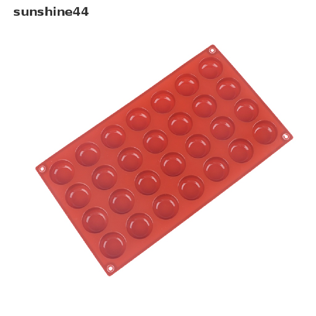 Sunshine 1Pc 28rongga Oblate Bentuk Bulat Cetakan Silikon Kue Mousse Tools Baking Mould ID