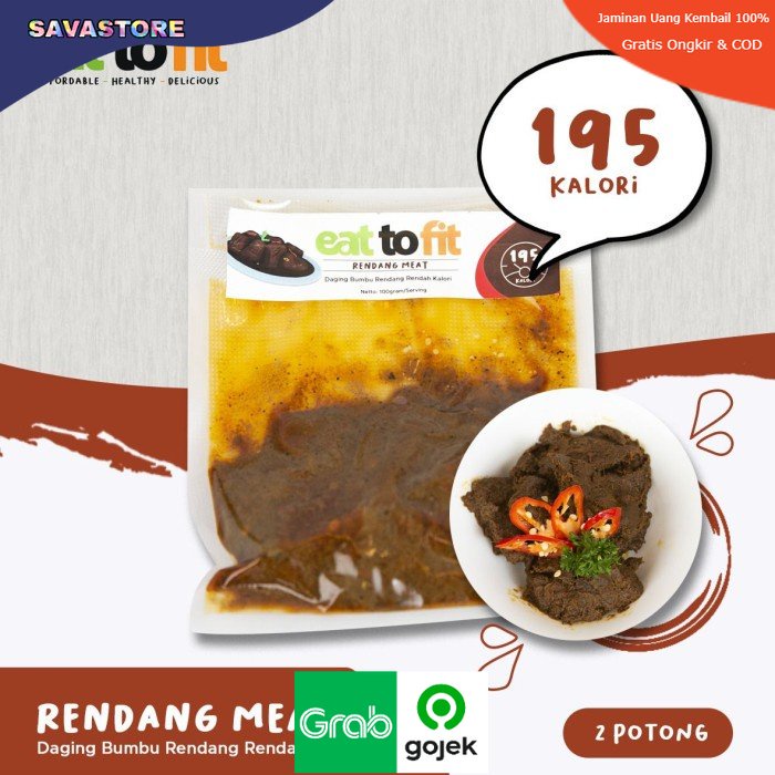 DAGING RENDANG SIAP MAKAN SIAP MASAK - MAKANAN SEHAT KELUARGA FROZEN FOOD EAT TO FIT RENDANG MEAT