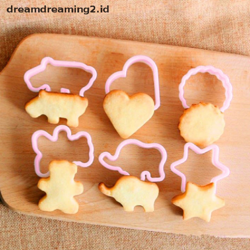 (hot) 6 Pcs Multi-Bentuk Cookie Biskuit Pemotong Pastry Fondant Cetakan Karton Biskuit Cetakan Kue Dekorasi Alat Diy Bola Nasi Nanas Kue Cetakan Aksesoris//