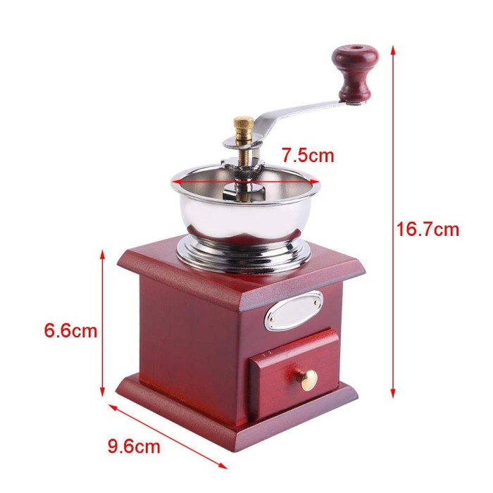 Alat Penggiling Biji Kopi Manual Tangan Coffee Grinders Kayu Retro old