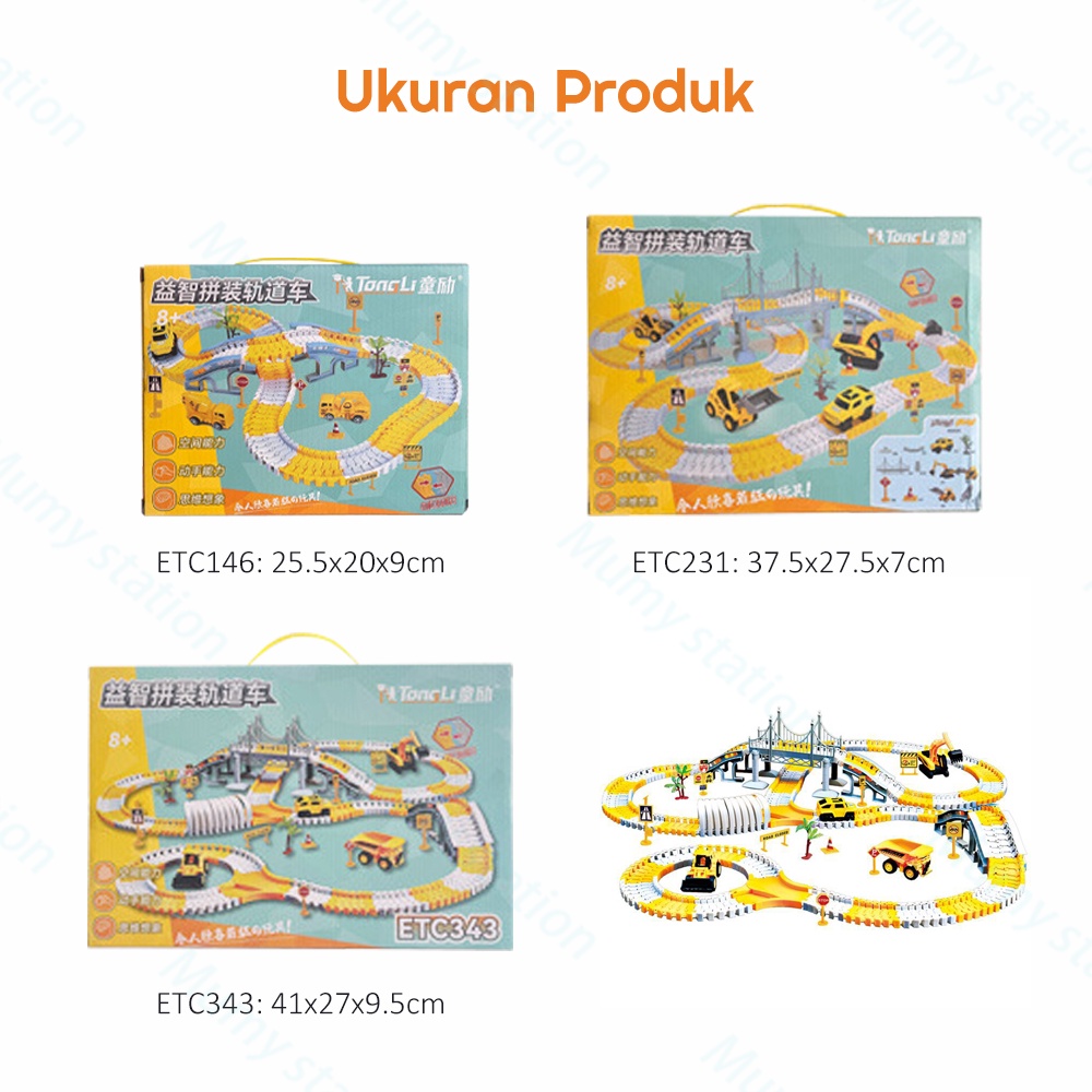 Mumystation  DIY City Truck Mainan Anak Mobil Mobilan Puzzle Car Rail Car Mainan Truk