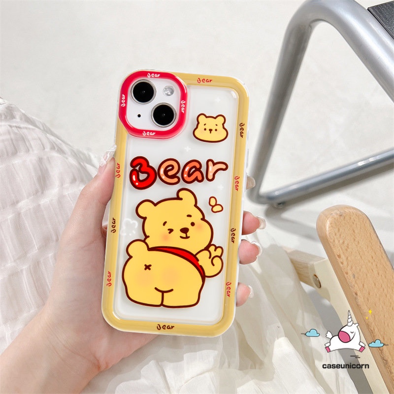 Casing Winnie the Pooh Lucu Realme C53 C33 C55 C30 C30s C17 C12 C35 C21Y C15 5i 6i 5 5s 7i 9i C25Y C25 C20A C11 C1 C25s C20 C3 C2 Kartun Strawberry Bear Manyo Airbag Soft Cover