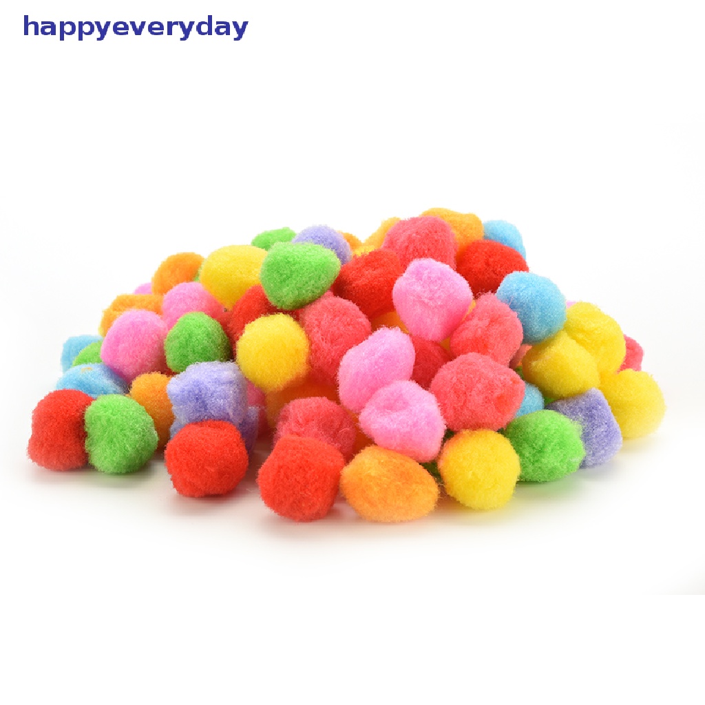 [happy] 100pcs Pom Pom Berbulu Lembut Warna Campur Untuk Kerajinan Tangan Anak 20mm 30mm 40mm [ID]