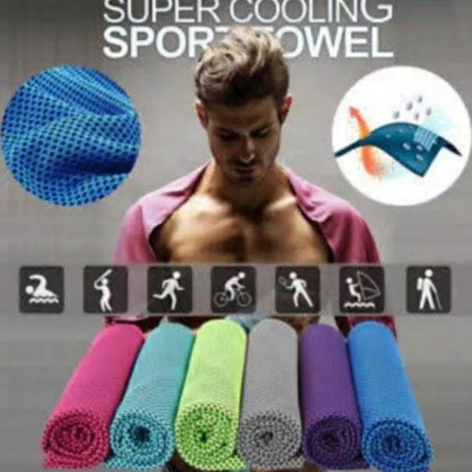 Handuk dingin tipis cold towel sports cooling towel lap dingin handuk olahraga dingin elastis