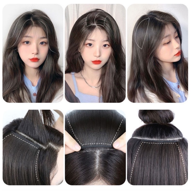 Wig Hair Pad Hair Pads Root Wig Patch Rambut Banget Rambut Tak Terlihat Berbulu Rambut Rontok Satu Potong Rambut